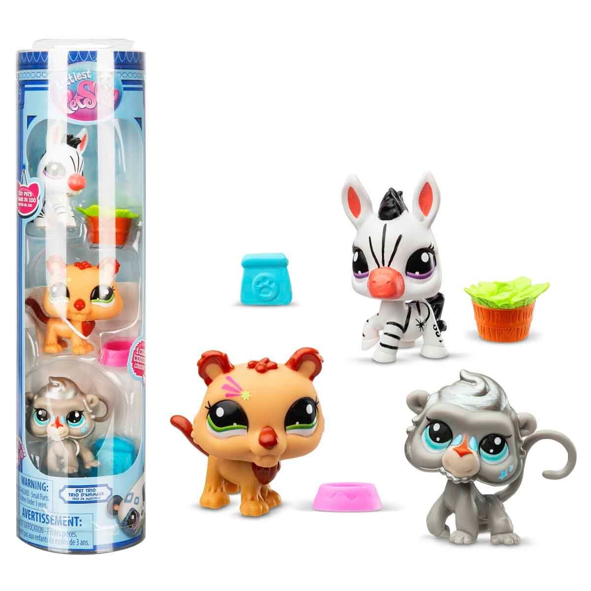 Littlest Pet Shop Minişler 3’li Figür Seti S2 Zebra-Aslan ve Maymun