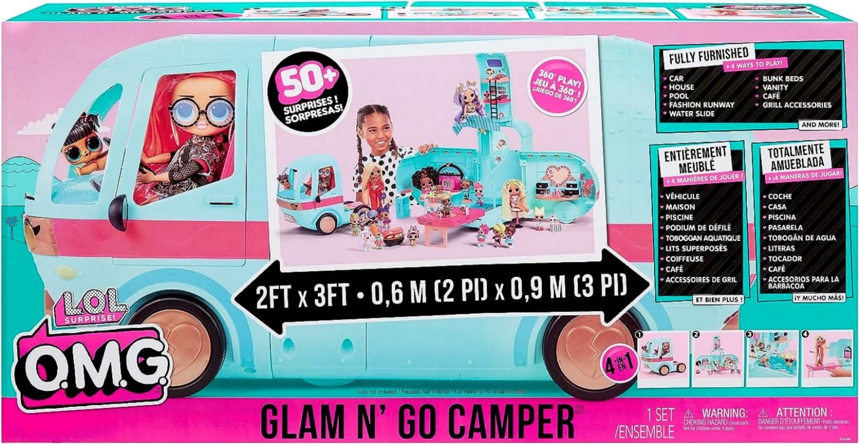 L.O.L Surprise OMG Glam N'Go Camper Moda Karavan 4 in 1