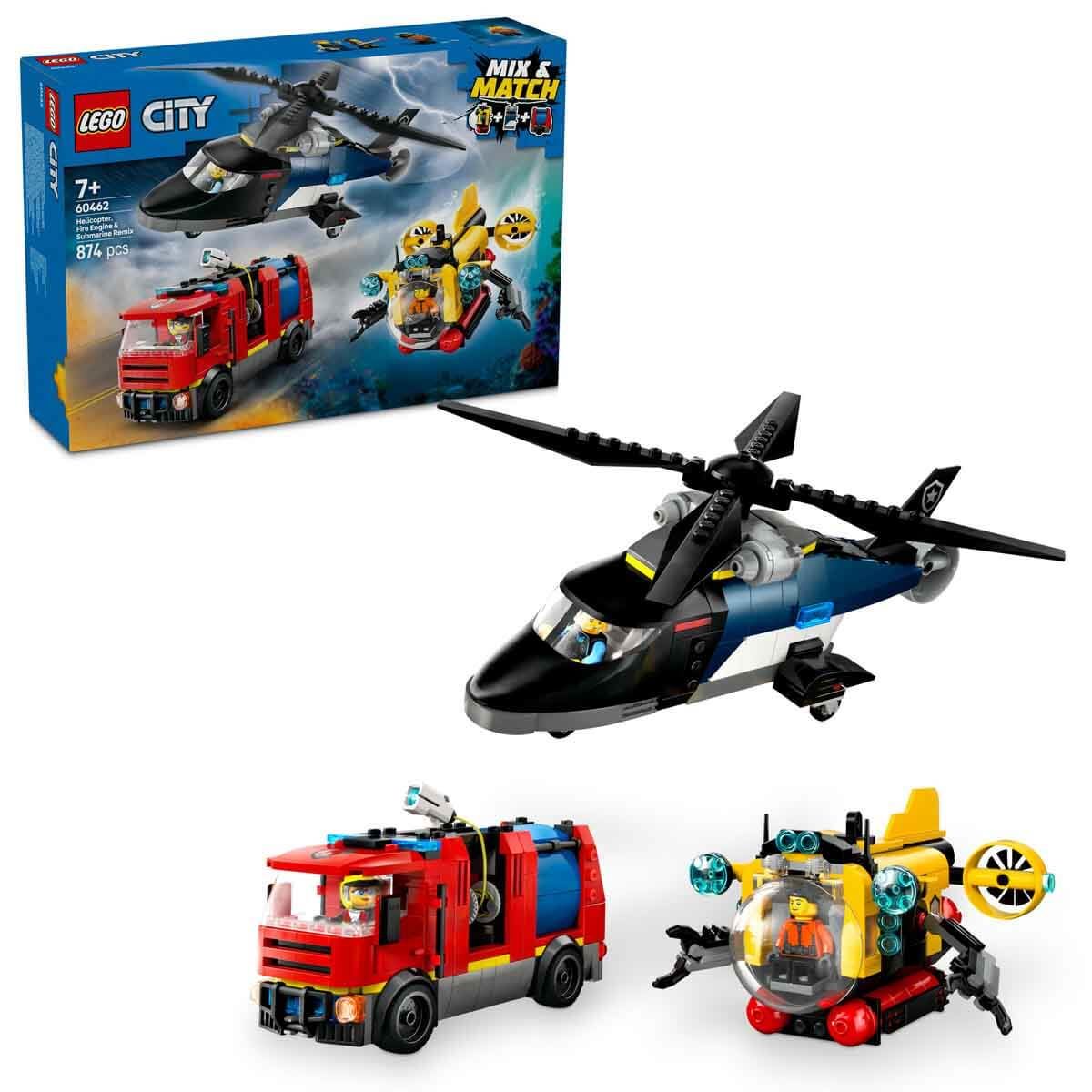 LEGO City Helikopter, İtfaiye Kamyonu ve Denizaltı Karışımı 60462