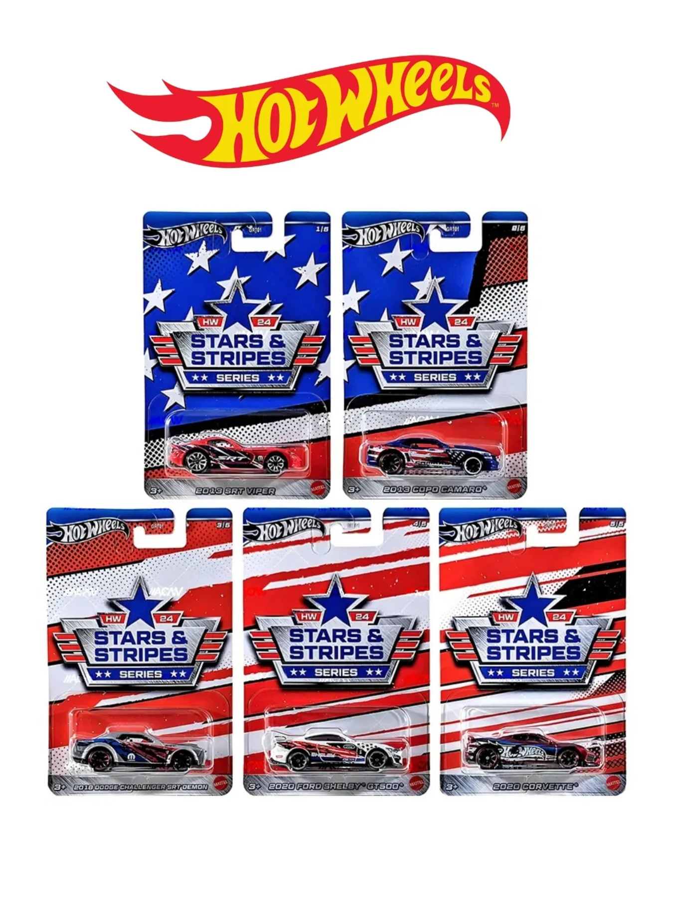 Hot Wheels Uzun Kart Stars&Stripes Years Beşli Set