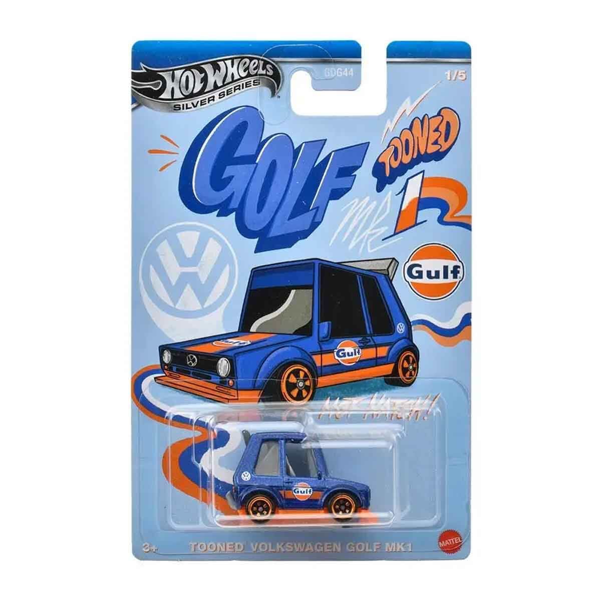 Hot Wheels Silver Tooned Uzun Kart Volkswagen Golf MK1