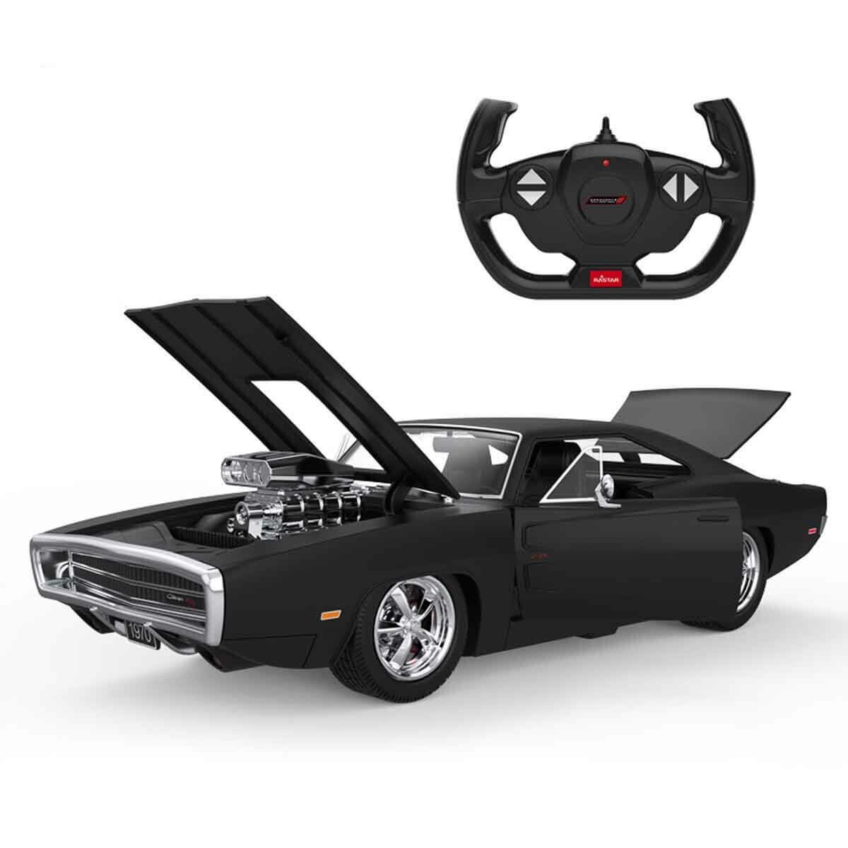 Rastar 1:16 1970 Dodge Charger Sesli ve Işıklı Uzaktan Kumandalı Işıklı Araba-Siyah
