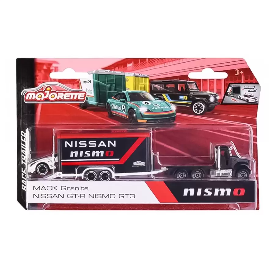 Majorette Taşıyıcı Trailer Setleri Mack Granite + Nissan GT-R Nismo GT3