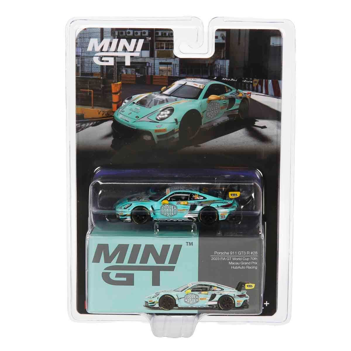 Mini GT 1/64 Porsche 911 GT3 R 2023 FIA GT World Cup 70th Macau Grand Prix HubAuto Racing Blister Paket