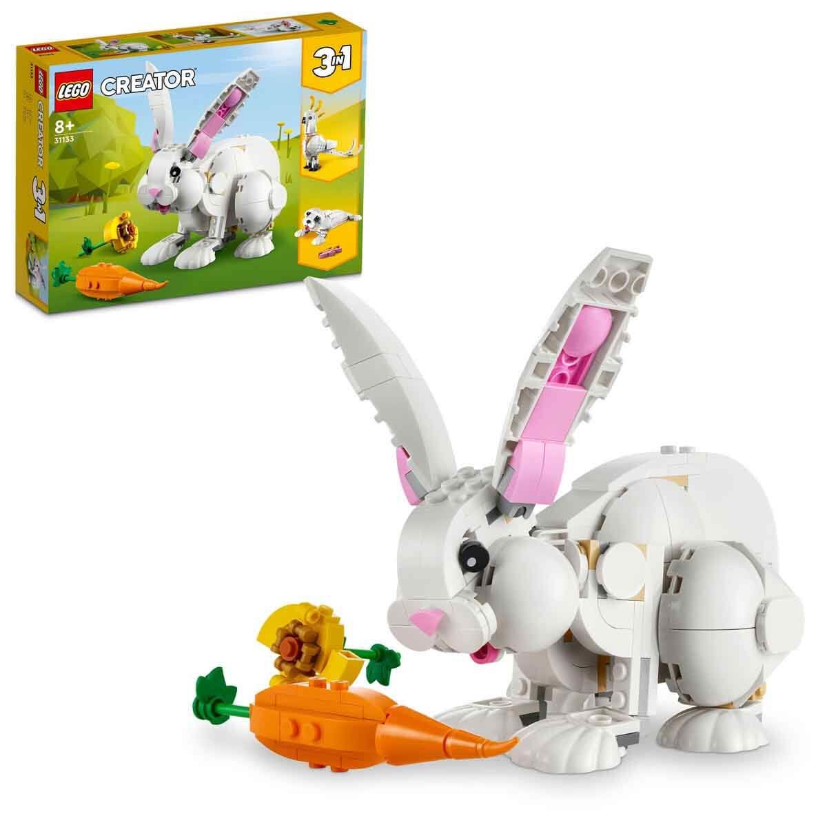 LEGO Creator 3’ü 1 Arada Beyaz Tavşan 31133 - 8 Yaş ve Üzeri Çocuklar için Kakadu Papağanı ve Beyaz Fok İçeren Yaratıcı Oyuncak Yapım Seti