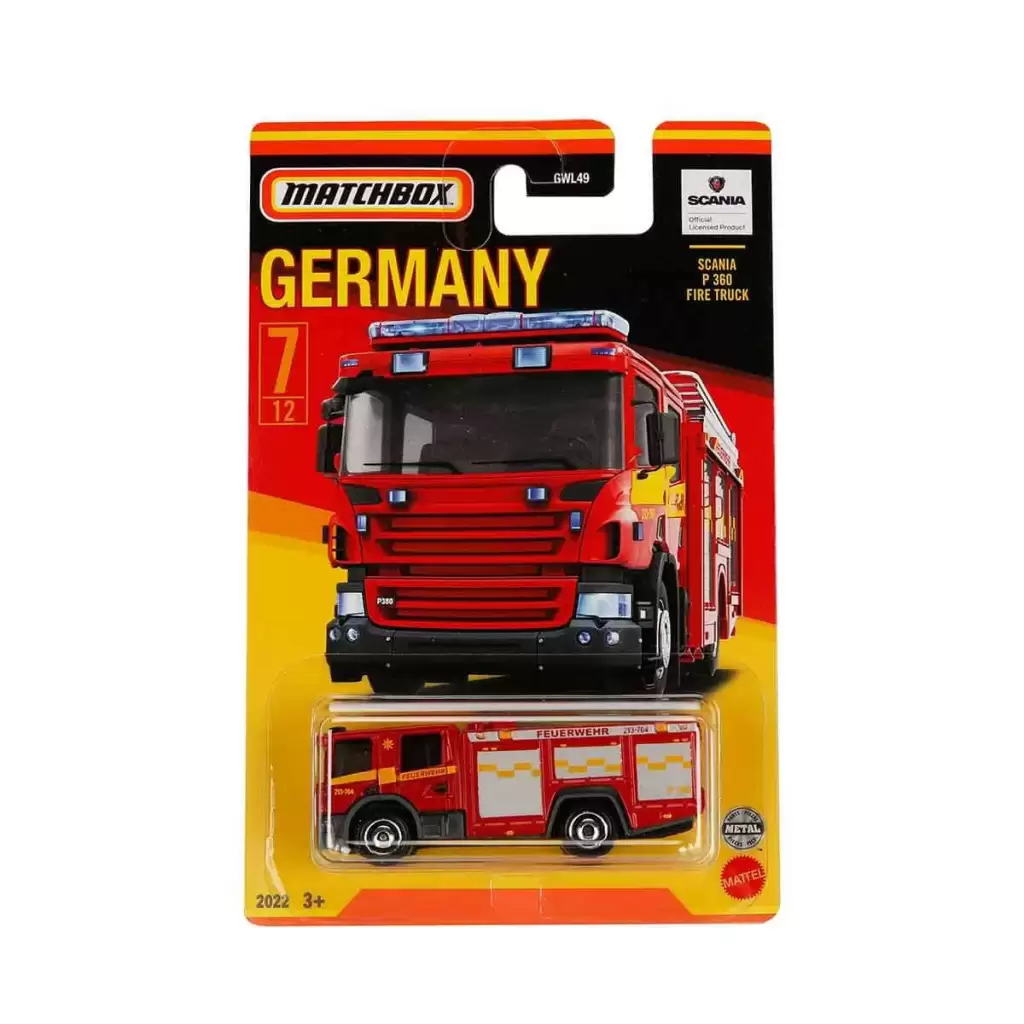 Matchbox Almanya Araçları Serisi Scania P 360 Fıre Truck