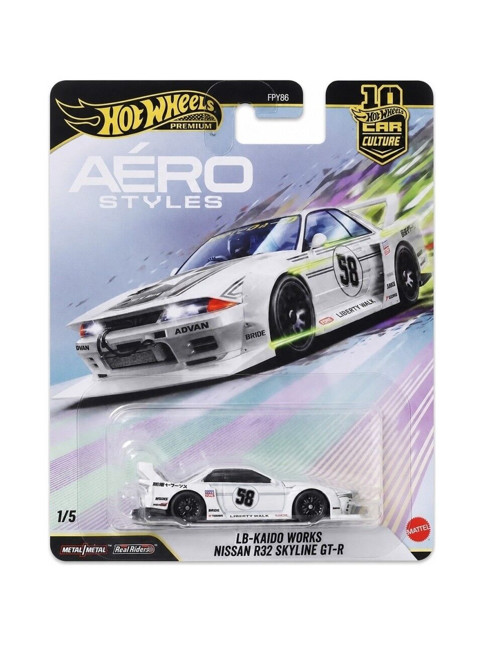 Hot Wheels Premium Aéro Styles Lb-Kaido Works Nissan R32 Skyline Gt-R JKF05