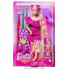 Barbie Upuzun Muhteşem Saçlı Bebekler Pembe Saçlı Bebek