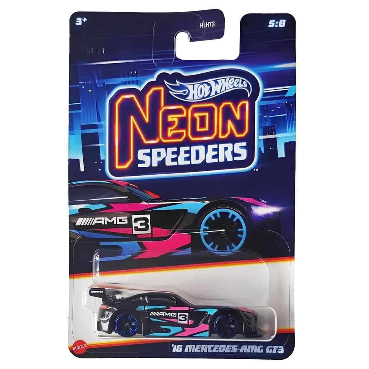 Hot Wheels Neon Yarışçılar Serisi Uzun Kart '16 Mercedes AMG GT3