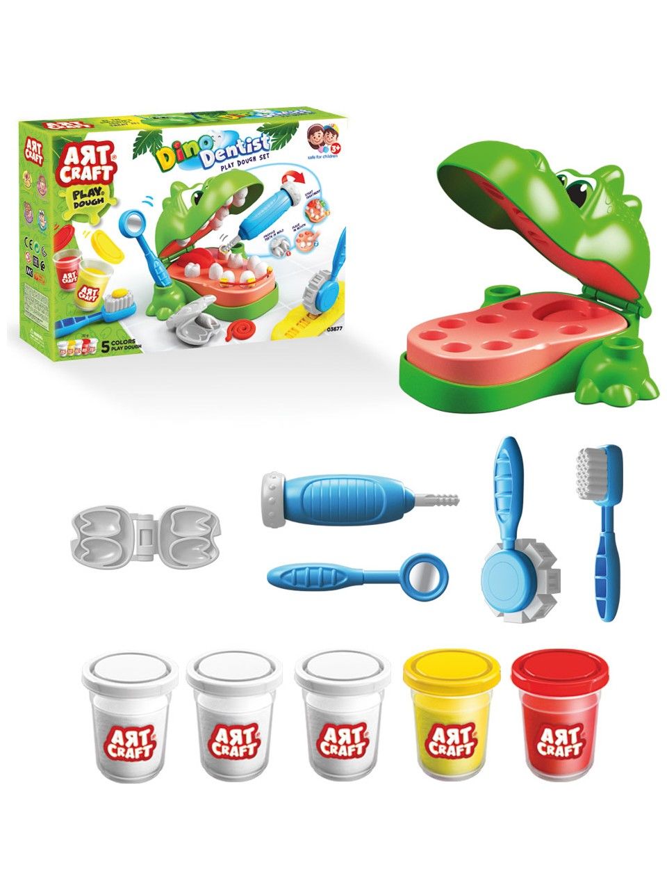 Dede Art Craft Dino Dişçi Oyun Hamuru Seti