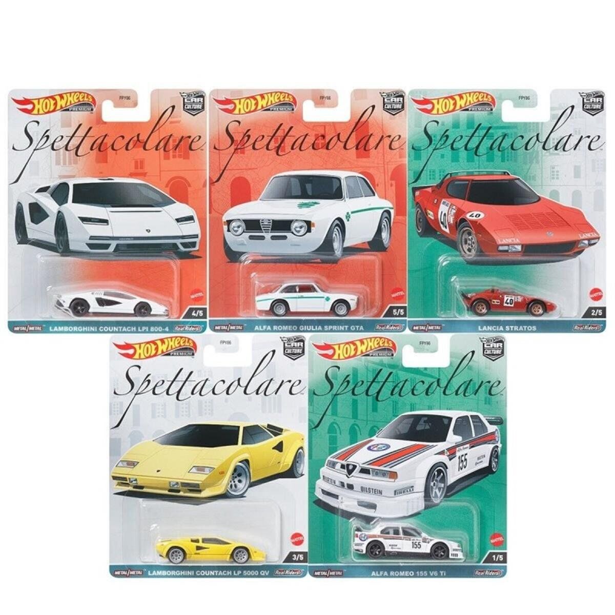 Hot Wheels Premium Spettacolare İtalian Beşli Set
