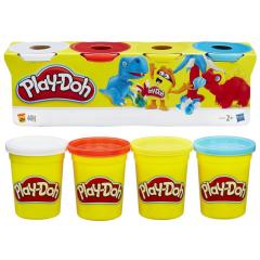 Play Doh 4'lü Oyun Hamuru (Kırmızı-Beyaz-Sarı-Mavi)