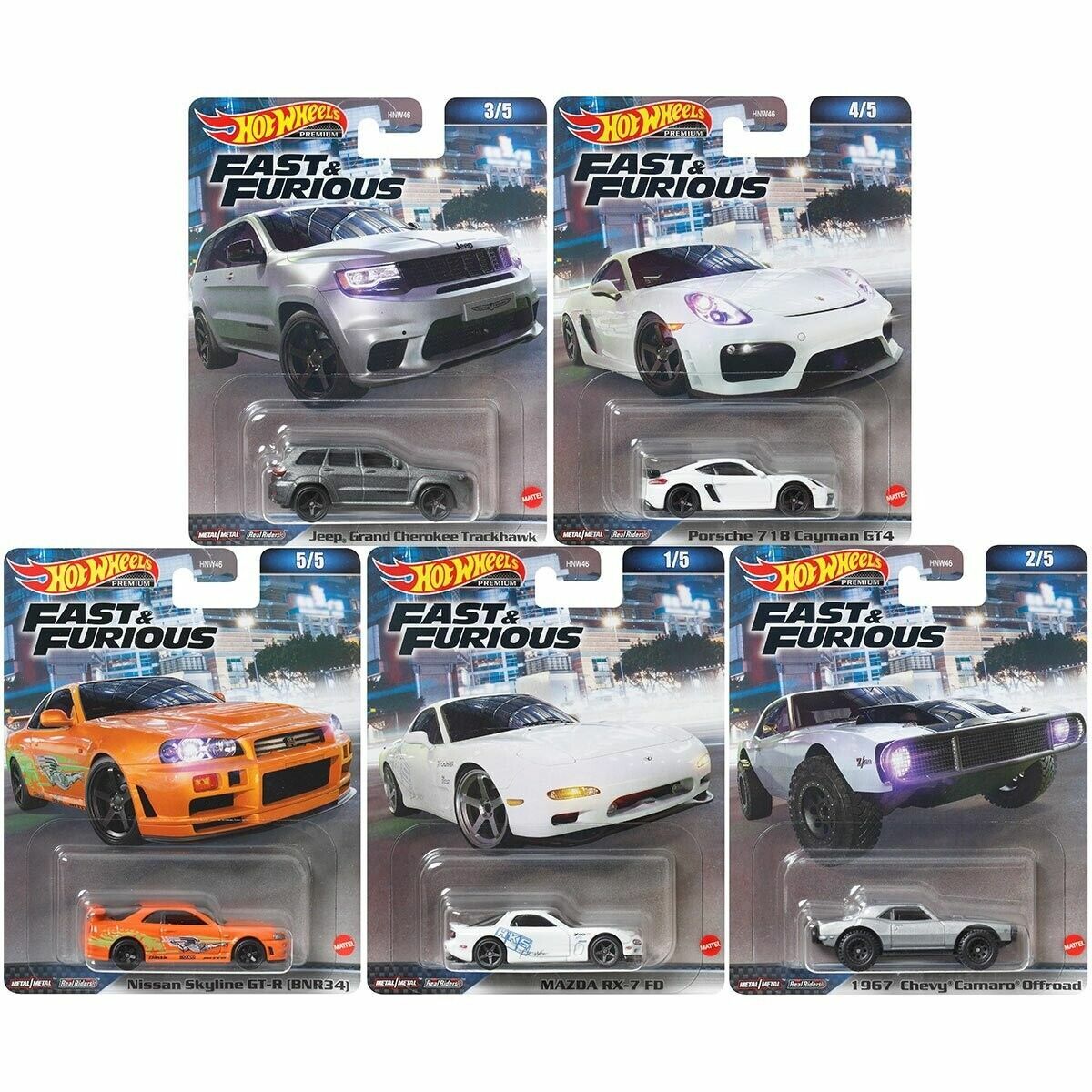 Hot Wheels Premium Fast & Furious Beşli Set