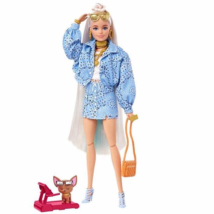 Barbie Extra Mavi Takımlı Bebek ve Aksesuarları