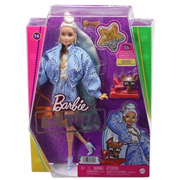 Barbie Extra Mavi Takımlı Bebek ve Aksesuarları