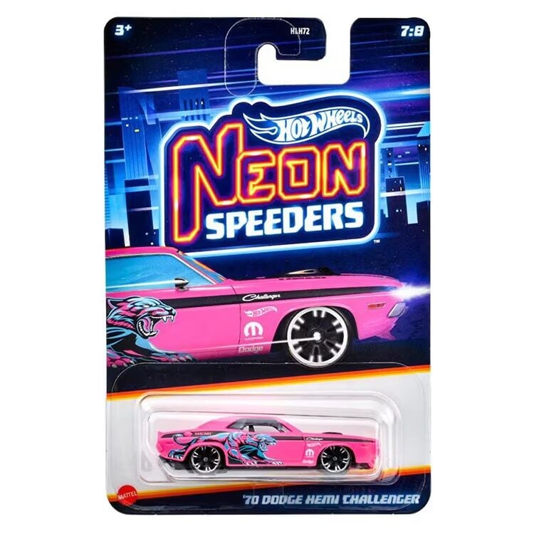 Hot Wheels Neon Yarışçılar Serisi Uzun Kart Mini '70 Dodge Hemi Challenge