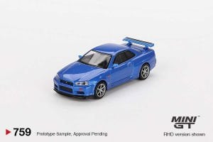 Mini GT 1:64 Nissan Skyline GT-R (R34) V-Spec Bayside Blue