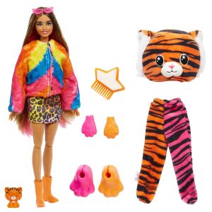 Barbie Cutie Reveal Bebekler Jungle Serisi Oyuncak Bebek Desteği-Kaplan