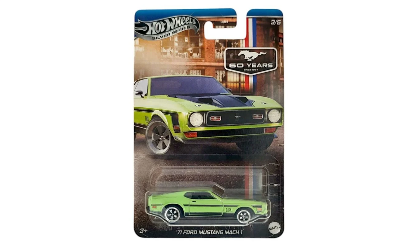 Hot Wheels Uzun Kart Silver Mustang 60.Yıl Serisi '70 Ford Mustang Mach 1
