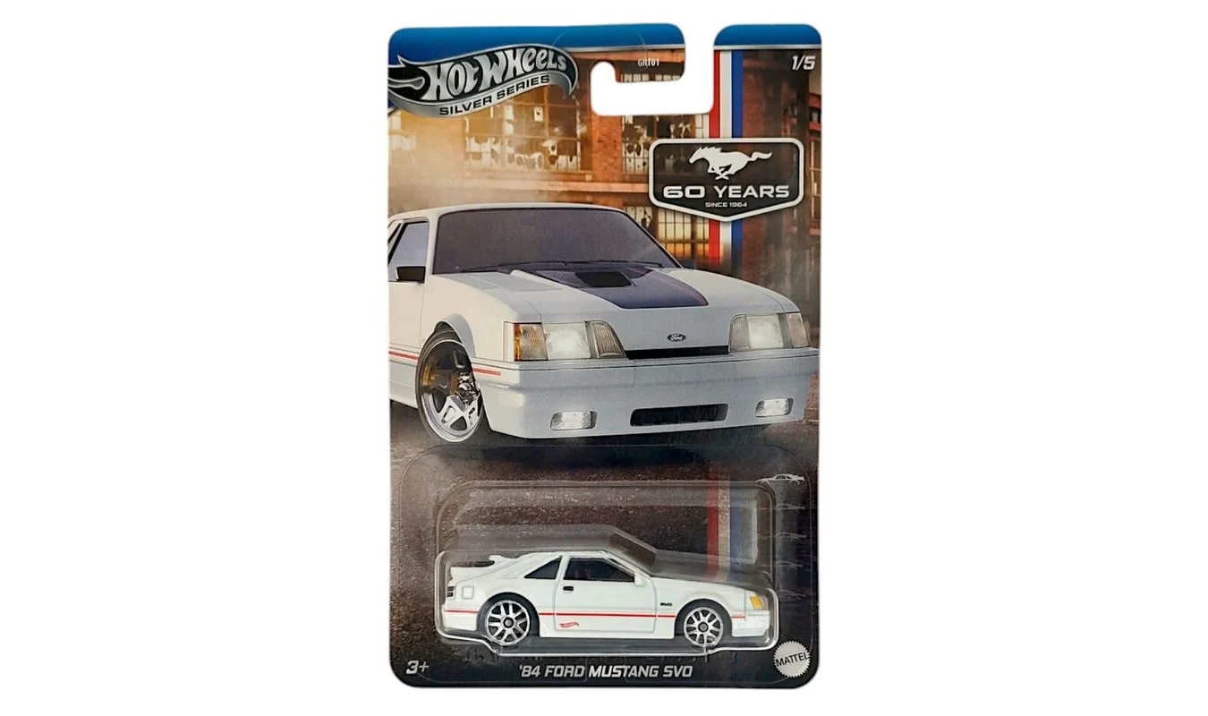 Hot Wheels Uzun Kart Silver Mustang 60.Yıl Serisi '84 Ford Mustang SVO