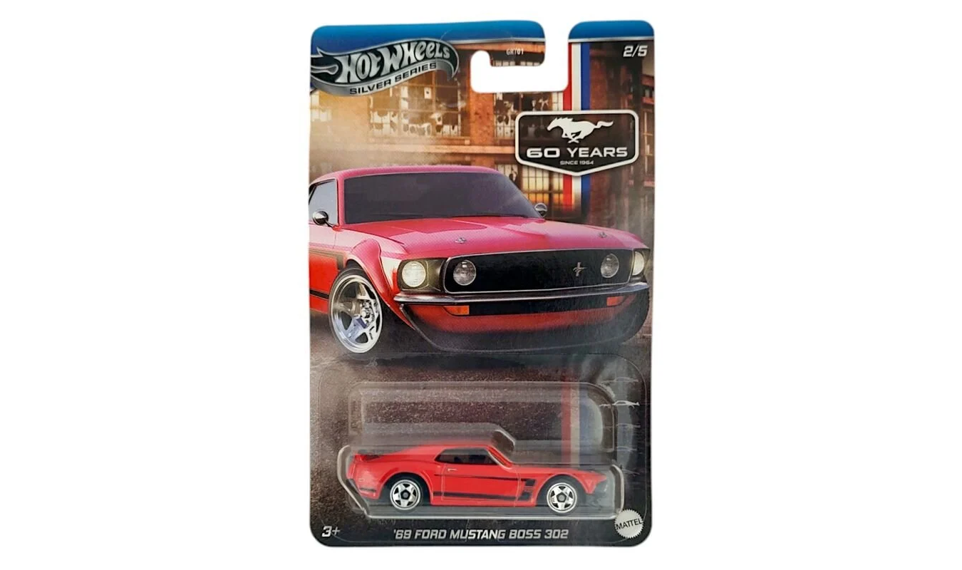 Hot Wheels Uzun Kart Silver Mustang 60.Yıl Serisi '84 Ford Mustang Boss 302