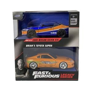 Jada 1:32 Fast&Furious Legacy Serisi 2001 Nissan Silvia S15&Brian's Toyota Supra 1/32 İkili Set
