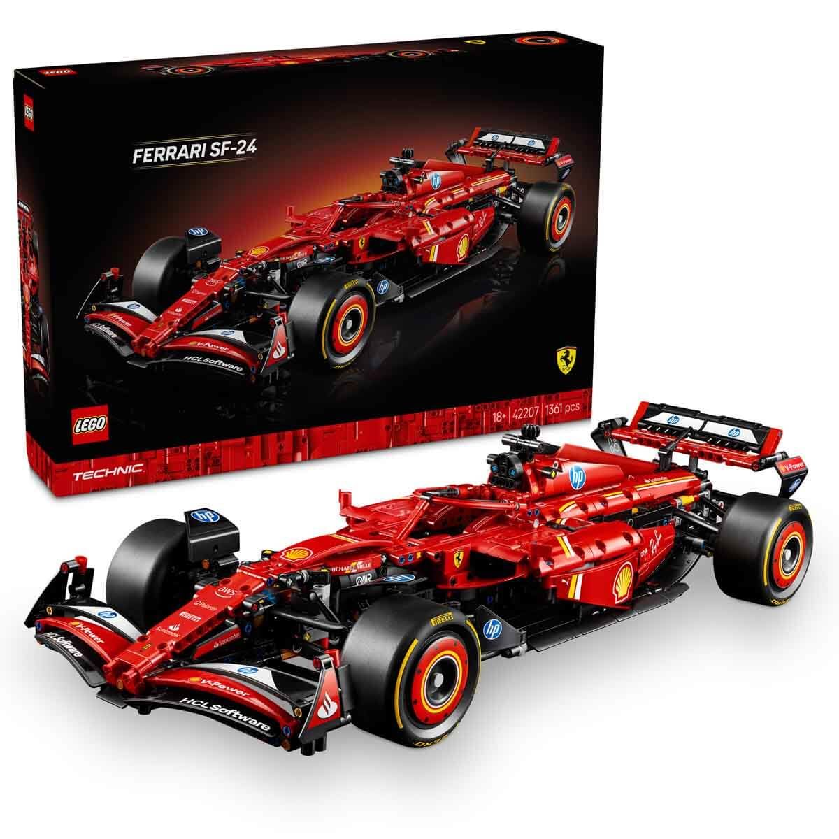 LEGO Technic Ferrari SF-24 F1 Araba 42207 Yetişkinler için Koleksiyonluk Yaratıcı Yarış Arabası Modeli Yapım Seti (1361 Parça)