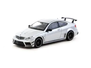 Tarmac Works 1/64 Mercedes-Benz C 63 AMG Coupé Black Series Silver Metallic