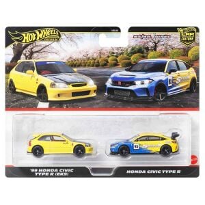 Hot Wheels Premium Car Culture 2'li Paket '99 Honda Civic Type R Ve Honda Civic Type R