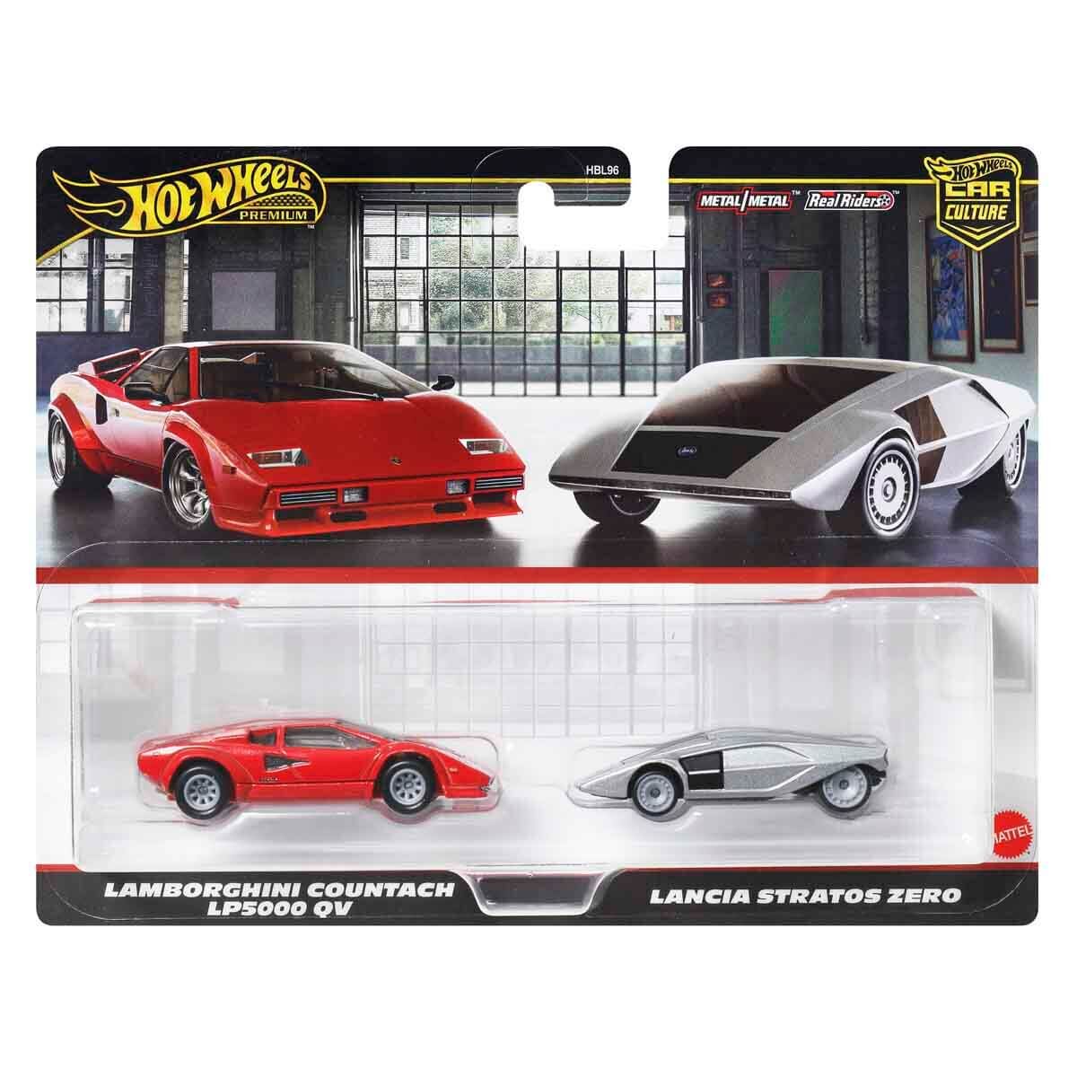 Hot Wheels Premium Car Culture 2'li Paket Lamborghini Countach Lp5000 Qv Ve Lancia Stratos Zero