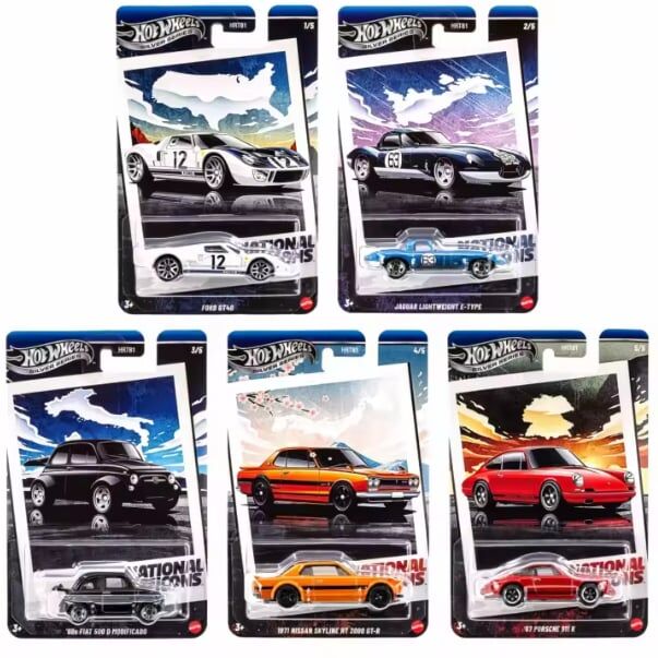 Hot Wheels Uzun Silver Series National Icons Beşli Set HRT81