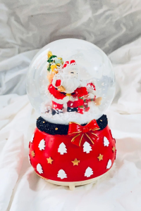 Yılbaşı Noel Baba Işıklı Müzikli Kar Küresi Orta Boy