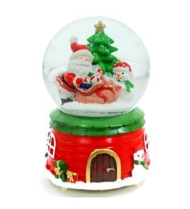 Yılbaşı Noel Baba Işıklı Müzikli Kar Küresi Orta Boy