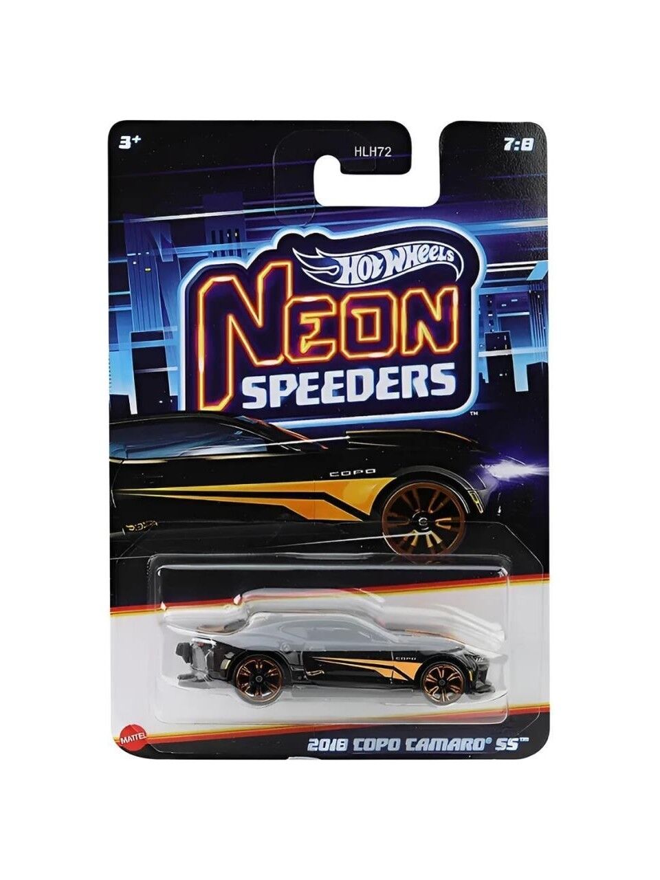 Hot Wheels Neon Yarışçılar Serisi Uzun Kart 2018 Copo Camaro 55