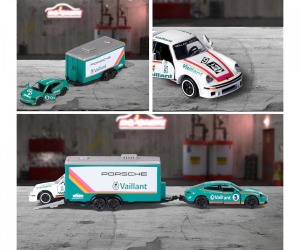 Majorette Taşıyıcı Trailer Setleri Porsche Taycan Turbo S + Porsche934