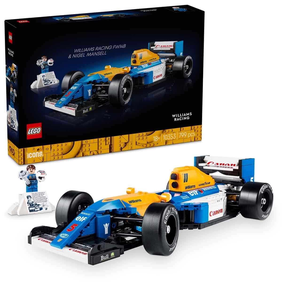 LEGO Icons Williams Racing FW14B ve Nigel Mansell 10353 - Yetişkinler için Koleksiyonluk Yaratıcı Model Yapım Seti