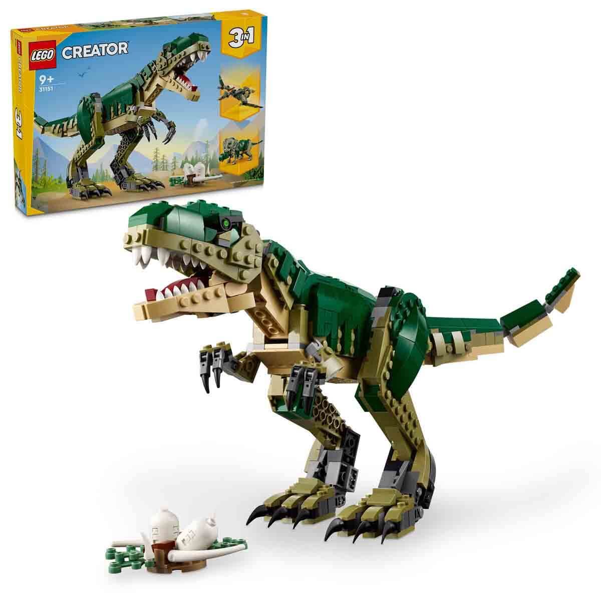 LEGO Creator 3’ü 1 Arada T. rex 31151 – 9 Yaş ve Üzeri İçin Triceratops veya Pterodactyl İçeren Yaratıcı Dinozor Modeli Yapım Seti