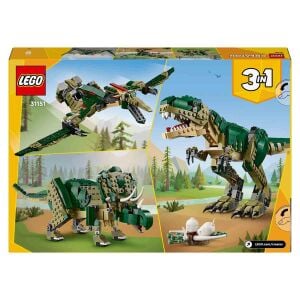 LEGO Creator 3’ü 1 Arada T. rex 31151 – 9 Yaş ve Üzeri İçin Triceratops veya Pterodactyl İçeren Yaratıcı Dinozor Modeli Yapım Seti