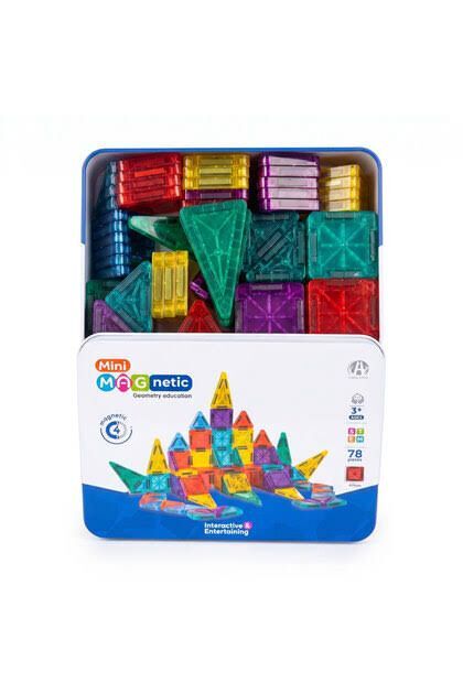 Mini Manyetik Bloklar Metal Kutulu 78 Parça