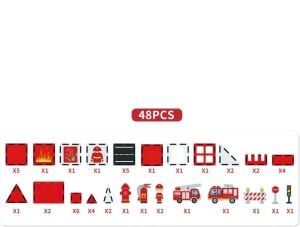 Seher Manyetik Bloklar İtfaiye Seti 48 Parça