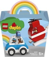 LEGO Duplo Creative Play İtfaiye Helikopteri ve Polis Arabası
