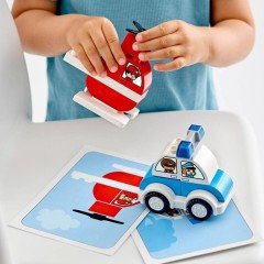 LEGO Duplo Creative Play İtfaiye Helikopteri ve Polis Arabası