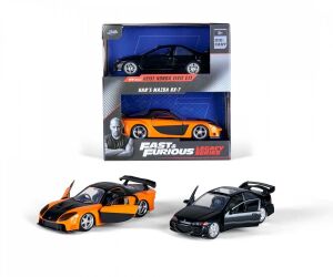Jada 1:32 Fast&Furious Legacy Serisi Honda Civic EJ1 & Han's Mazda RX-7 1/32 İkili Set