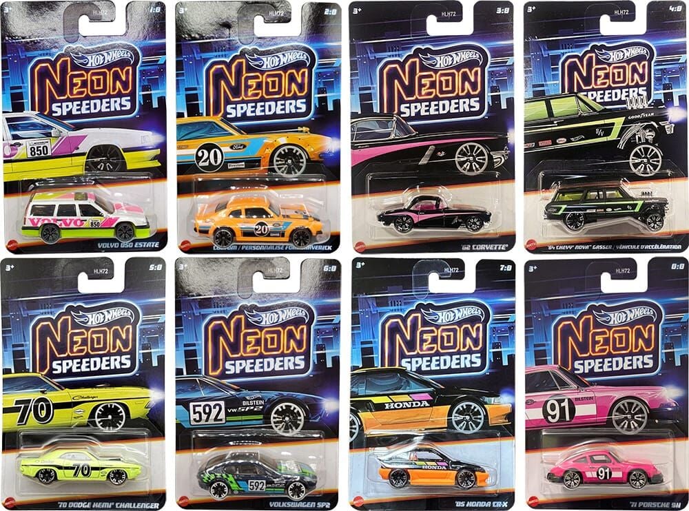 Hot Wheels Neon Speeders 2026 Uzun Kart 8'li Set HLH72