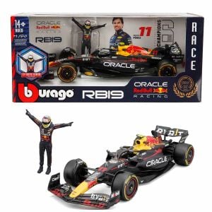 Burago 1:24 Oracle Red Bull Racing RB19 Figürlü Formula 1 Yarış Arabası - 11-Sergio Perez