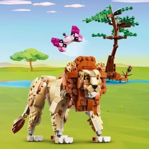 LEGO Creator Vahşi Safari Hayvanları 31150 - 9 Yaş ve Üzeri Çocuklar için İnşa Edilebilen Zürafa, Ceylan ve Aslan Model Seçenekleri İçeren 3'ü 1 Arada Yaratıcı Oyuncak Yapım Seti