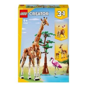 LEGO Creator Vahşi Safari Hayvanları 31150 - 9 Yaş ve Üzeri Çocuklar için İnşa Edilebilen Zürafa, Ceylan ve Aslan Model Seçenekleri İçeren 3'ü 1 Arada Yaratıcı Oyuncak Yapım Seti