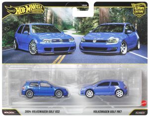 Hot Wheels Premium Car Culture 2'li Paket 2004 Volkswagen Gold R32 & Volkswagen Golf JHW49