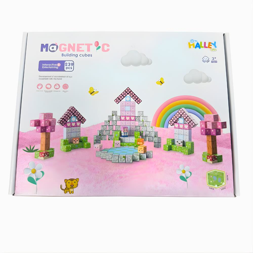 Halley Manyetik Küp Bloklar Pembe Minecraft Temalı 239 Parça SH59842