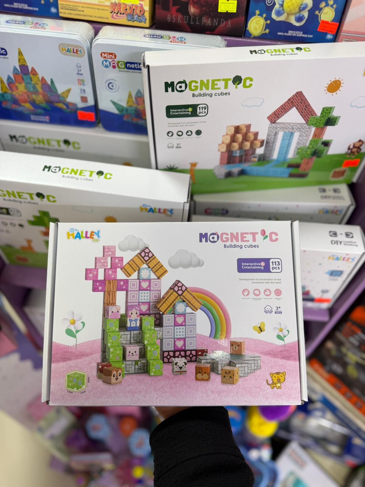 Halley Manyetik Küp Bloklar Pembe Minecraft Temalı 113 Parça